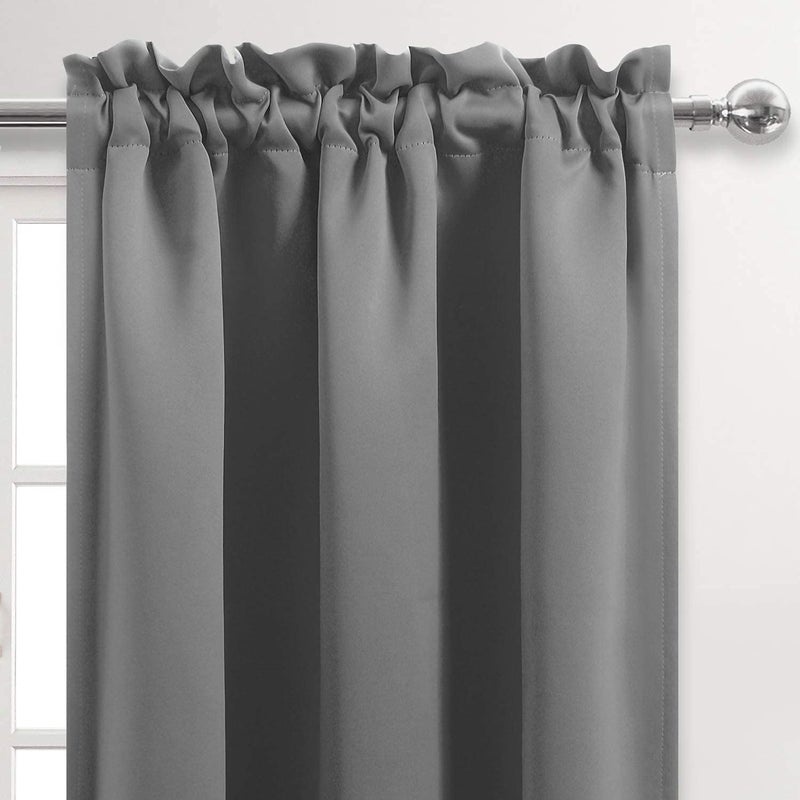 Gxi Grey Doorway Curtain Solid Blackout Patio Door Curtain Panel 78 Inches Length Rod Pocket Drape Room Darkening Thermal Insulated Energy Efficient Window Treatment 1 Panel W39 x L78 Inch - Image 5