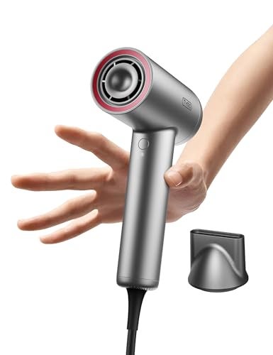 TYMO Ionic Hair Dryer for Women, Professional Blow Dryer with 110000 RPM Brushless Motor for Fast Drying, Travel Lightweight AIRHYPE Lite Hairdryer, Low Noise, 4 Temps & 3 Speeds for Man, Silver - Image 1