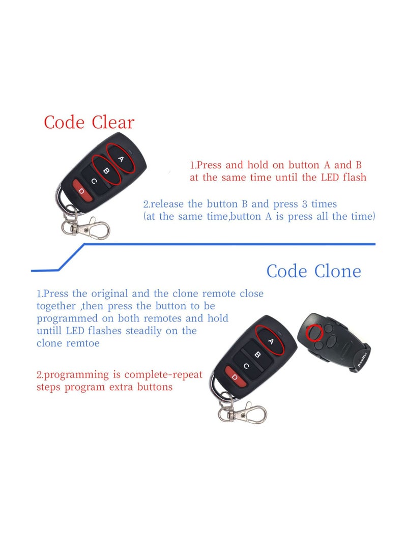 CMGTYYD 3pcs 433mhz Garage Door Cloning Remote Control Keys, , Universal Strong Wireless Copy Remote Control Keychain - Image 5