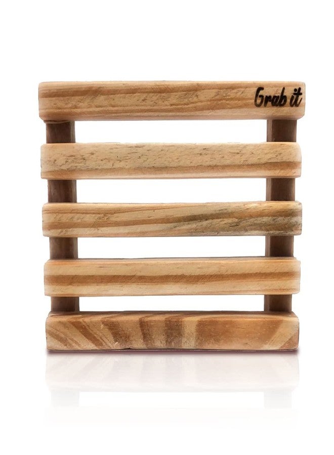 Grab It® Pine Wooden Handmade Soap Dish | Set of 2 Soap Case Holder for Shower Bathroom and Kitchen - Image 1