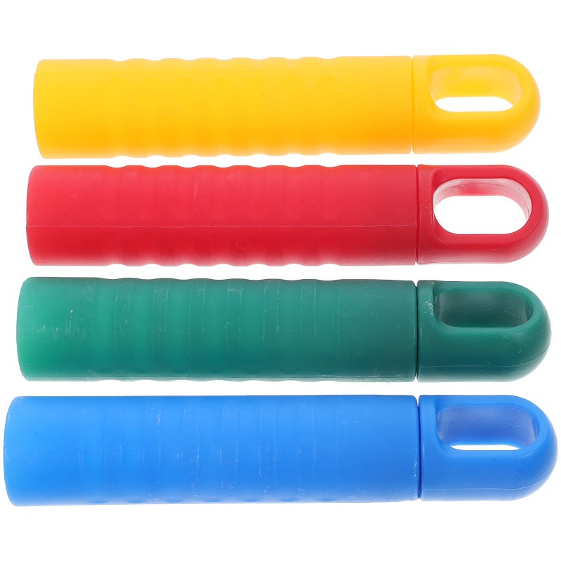 4Pcs Non Slip Plastic Mop Handle End Caps Replacement Grip Sleeves with Hanging Hole - Image 2