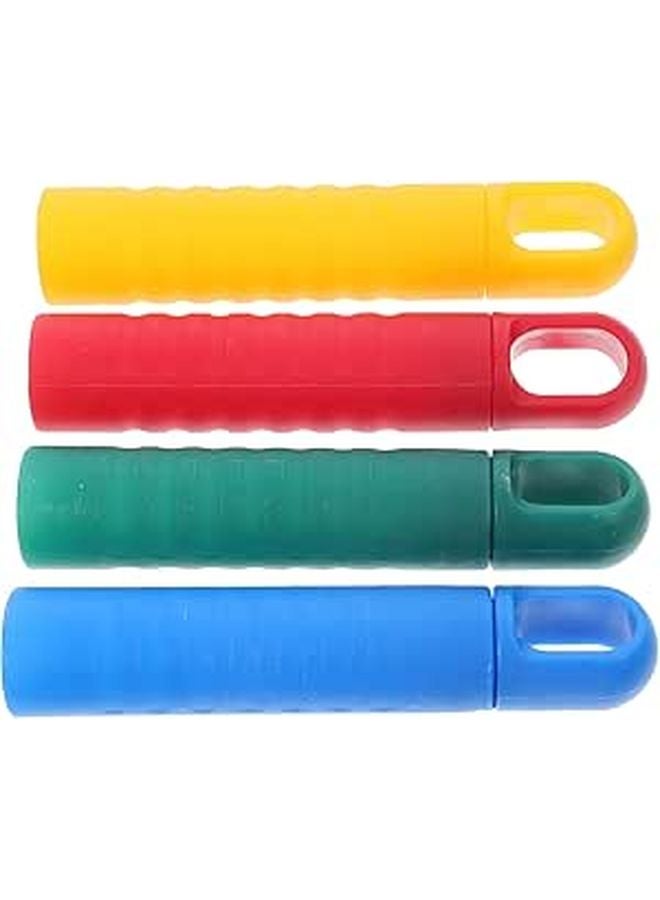 4Pcs Non Slip Plastic Mop Handle End Caps Replacement Grip Sleeves with Hanging Hole - Image 1