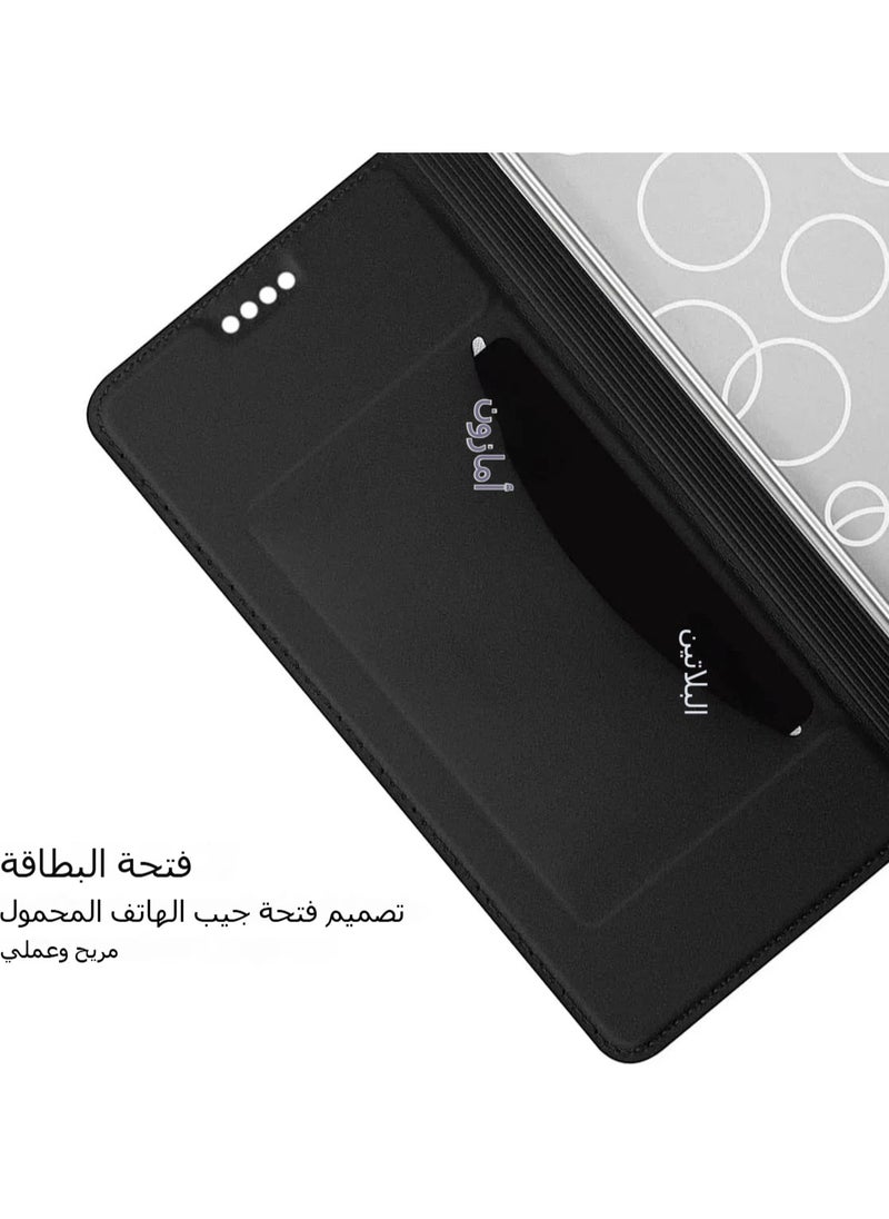 General Leather Case for Samsung Galaxy S25  S25 Plus S25 Ultra (2024),Magnetic Anti-fall Phone Case with Card Slot & Stand Function,Ultra-Thin Shockproof Protective Cover  - Image 3