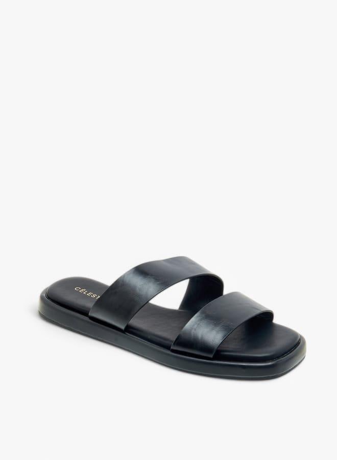 سيليست صنادل نسائية مسطحة سهلة الارتداء بلون سادة - Image 1