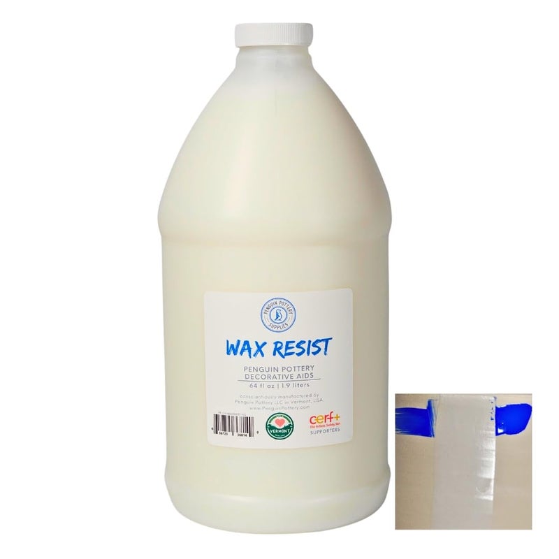Penguin Pottery Ceramic Wax Resist for Pottery Glaze, Clay Glaze, Slip Clay Use Pottery Wax Resist with Underglazes in Pottery Kiln - Alternative to Latex Resist for Pottery (1/2 Gallon | 1.9 Liters) - Image 5