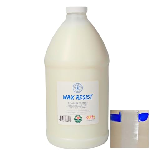 Penguin Pottery Ceramic Wax Resist for Pottery Glaze, Clay Glaze, Slip Clay Use Pottery Wax Resist with Underglazes in Pottery Kiln - Alternative to Latex Resist for Pottery (1/2 Gallon | 1.9 Liters) - Image 1