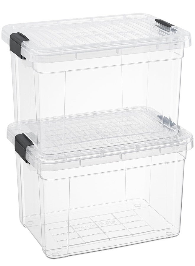 Superio Clear Storage Boxes with Lids, 11 Quart Plastic Container Bins for Organizing, Stackable Crates, BPA Free, Non Toxic, Odor Free, Organizers for Home, Office, School, and Dorm - Image 1