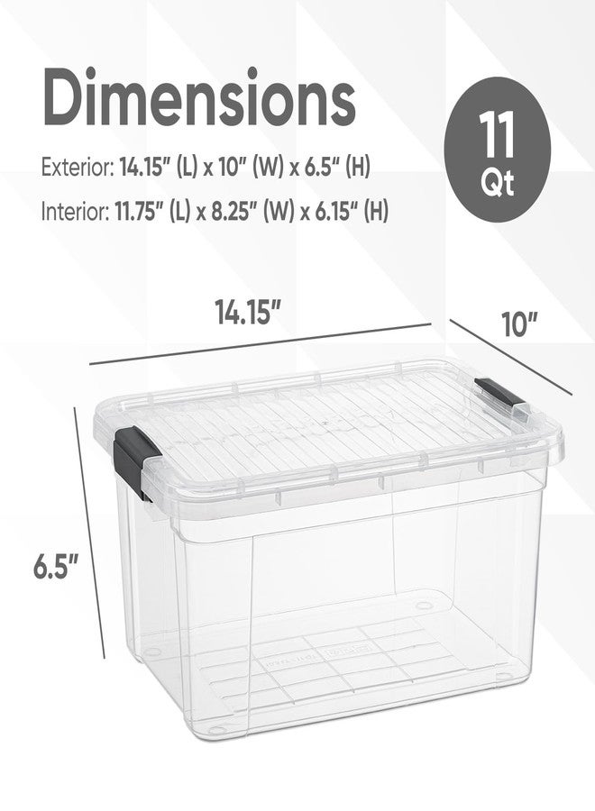 Superio Clear Storage Boxes with Lids, 11 Quart Plastic Container Bins for Organizing, Stackable Crates, BPA Free, Non Toxic, Odor Free, Organizers for Home, Office, School, and Dorm - Image 2