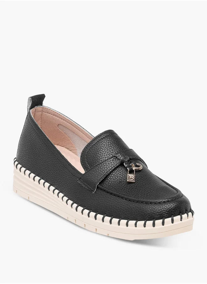 Flora Bella By Shoexpress Textured Slip-On Loafers