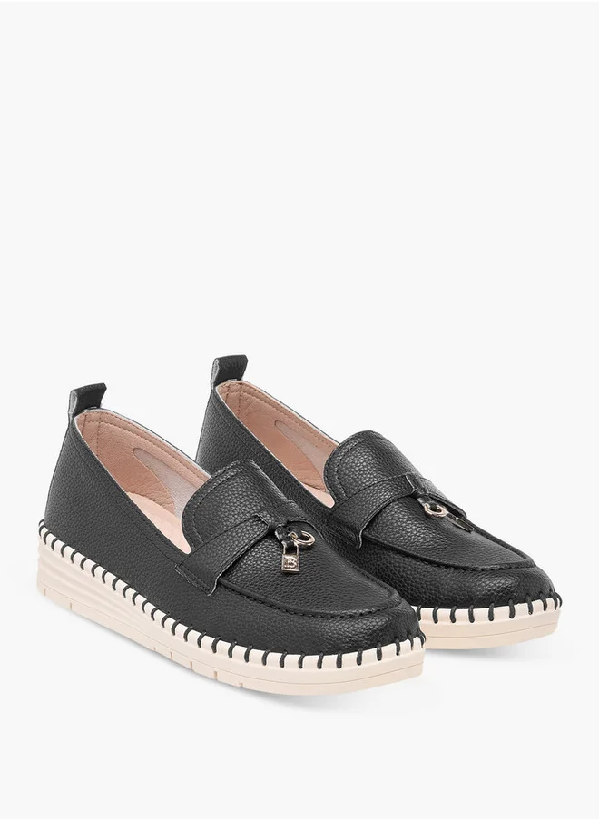 Flora Bella By Shoexpress Textured Slip-On Loafers