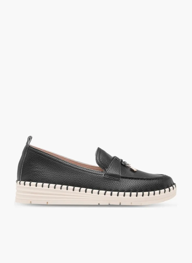 Flora Bella By Shoexpress Textured Slip-On Loafers