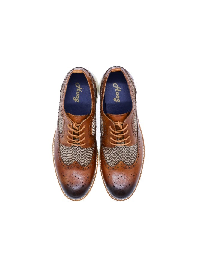 Hoog Shoes for Men Heritage Leather Casual Shoes Brown Comfortable Lace Up Oxford Style for Office & Everyday Wear - Image 4