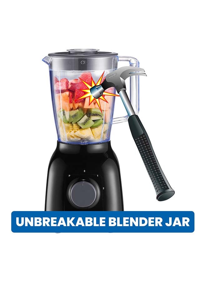 SONASHI 2 In 1 Blender & Smoothie Maker | 1.8L Unbreakable Jar | 2 Speed & Pulse Setting | Best for Spice Grinding, Smoothie Making and Juicing | with Stainless Steel Blades, Safety Lock System 1.25 L 650 W SB-144NB Black - Image 2