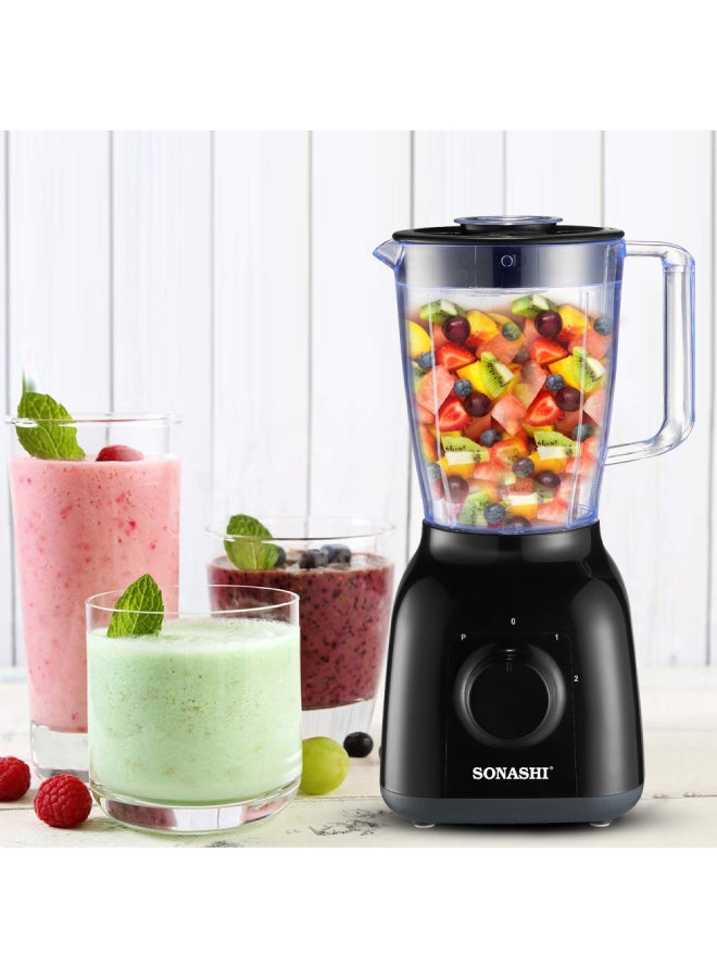 SONASHI 2 In 1 Blender & Smoothie Maker | 1.8L Unbreakable Jar | 2 Speed & Pulse Setting | Best for Spice Grinding, Smoothie Making and Juicing | with Stainless Steel Blades, Safety Lock System 1.25 L 650 W SB-144NB Black - Image 5