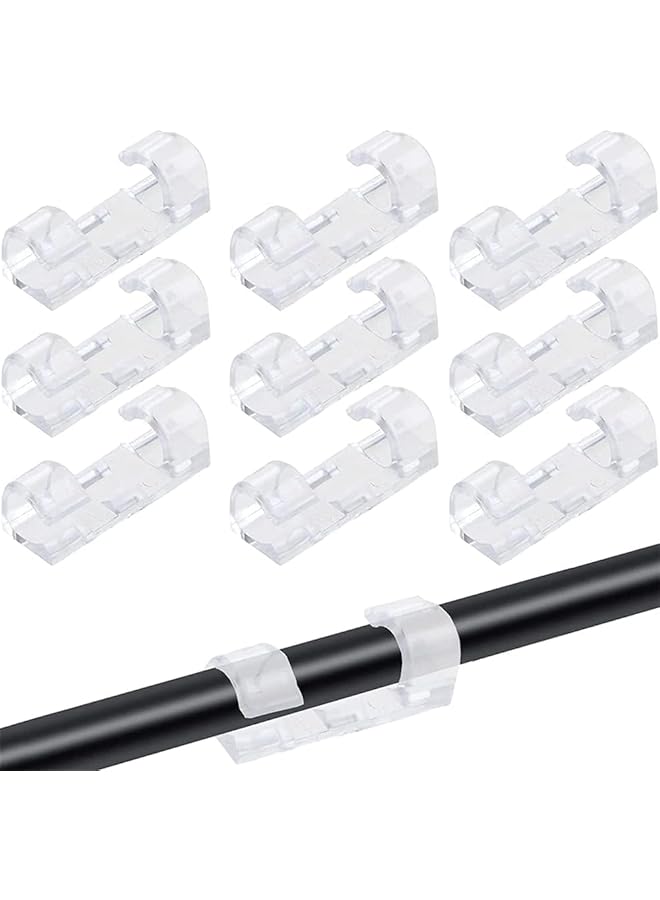 erorex Self Adhesive Cable Clips Clear 120Pcs Cable Organizer Cord Holder Durable Wire Management Clips For Office And Home - Image 3