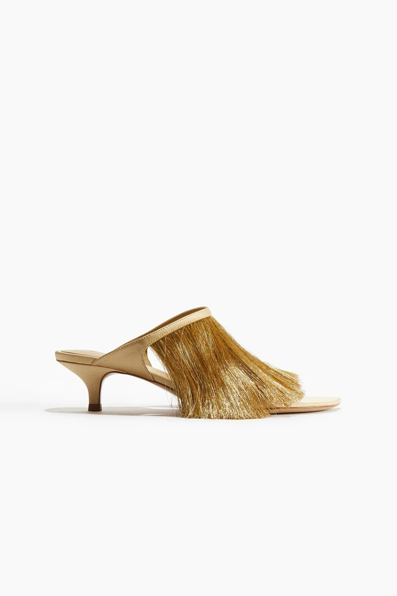 H&M Fringe-trimmed heeled sandals
