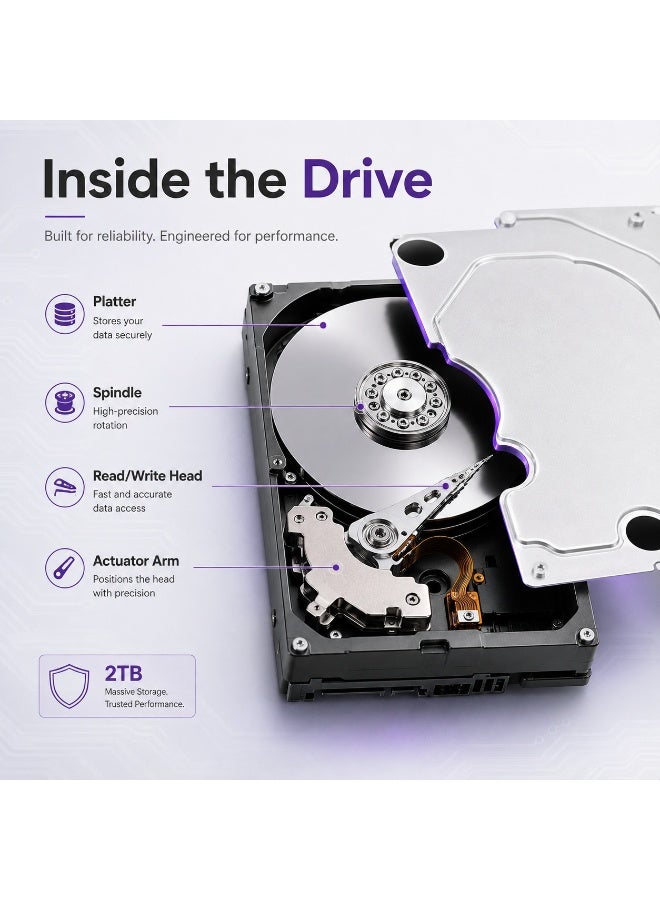 2TB Internal Hard Drive HDD SATA 6Gb/s 64MB Cache 3.5 Inch Desktop PC Storage Drive With Reliable 24/7 Performance - Image 4