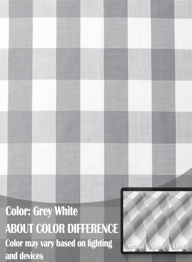 Bapawfish Gray White Gingham Buffalo Plaid Checkered Window Curtain Panels 63 Inches Length,Farmhouse Semi Sheer Drapes,Rustic Rod Pocket Window Treatment for Bedroom Living Room,2 Panels,40"x63",Grey - Image 4