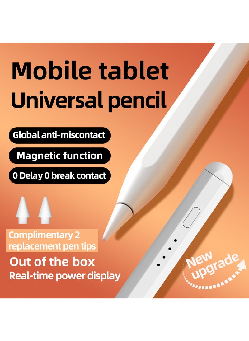 Capacitive Stylus, Multi-Platform Compatible Bluetooth Stylus with Long-Lasting Battery, Replaceable Tips, Type-C Charger for iPad/Android Devices