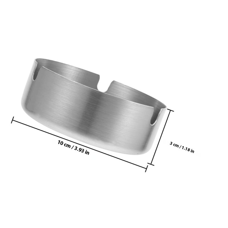 Stainless Steel Smokeless Ashtray For Outdoor Patio Travel Car 10cm Anti Fall Design - Image 3