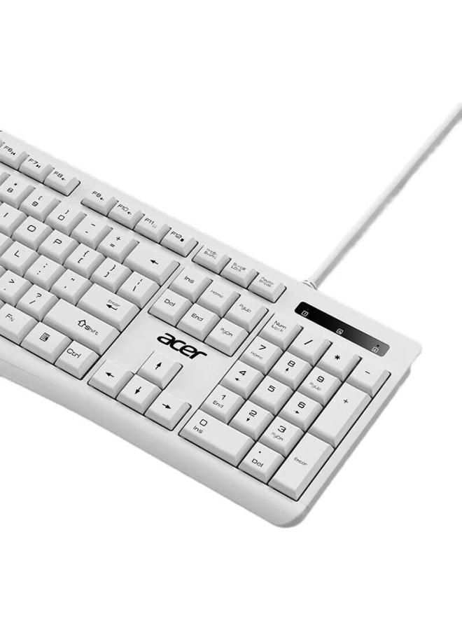 Acer Acer Wired Keyboard And Mouse Combo, Computer Office Gaming Home Keyboard And Mouse Set, Oak-040, White - Image 3