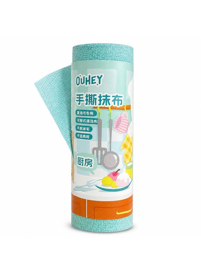 20-Piece Tear-Off Kitchen Cleaning Cloth Roll, 25 x 25 cm, Polyester Cotton Reusable Dish Towels, Absorbent Multipurpose Wipes for Dishes, Countertops and Home Cleaning - Image 1