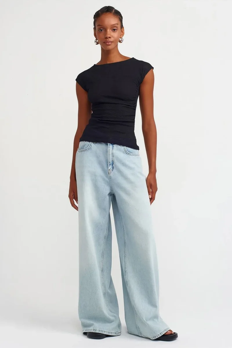 Dilvin Black DILVIN Fitted Boat Neck Blouse for Women | Best Price UAE