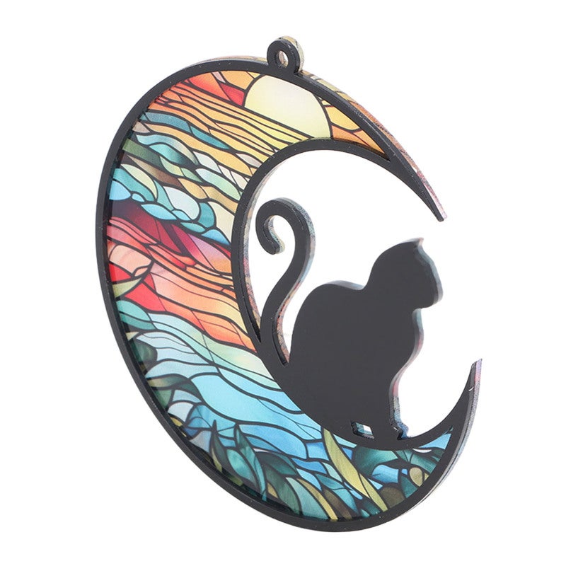 Cat Memorial Suncatcher: Handcrafted Acrylic Stained Glass Window Hanging - Meaningful Pet Keepsake for Grieving Pet Owners & Cat Lovers - Image 4