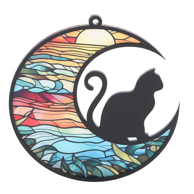 Cat Memorial Suncatcher: Handcrafted Acrylic Stained Glass Window Hanging - Meaningful Pet Keepsake for Grieving Pet Owners & Cat Lovers - Image 5