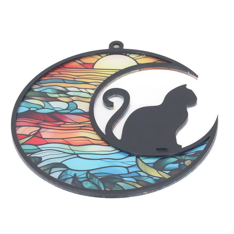 Cat Memorial Suncatcher: Handcrafted Acrylic Stained Glass Window Hanging - Meaningful Pet Keepsake for Grieving Pet Owners & Cat Lovers - Image 3