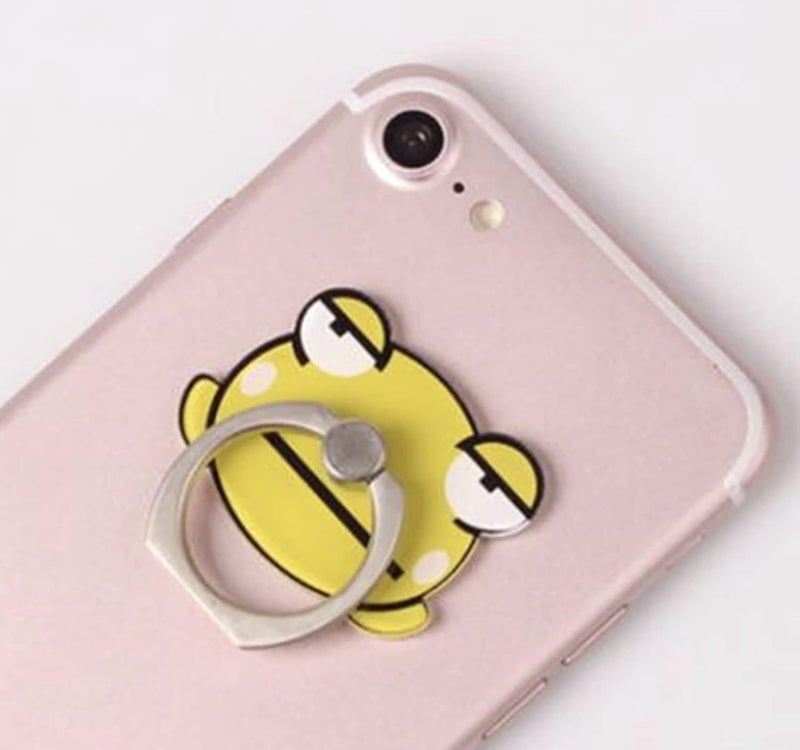 Cute Shape Mobile Phone Ring Stand 360 Degree Rotating Finger Ring Grip Anti Drop Finger Holder for Tablets and All Mobile Phones (Frog)