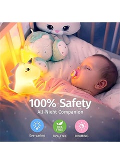 Gonice Unicorn Night Light for Girls Bedroom, Unicorns Gifts for Girls, Cute Night Lights for Kids Room, Squishy Silicone Nursery Lamp, LED Color Changing USB Rechargeable Baby Toddler Decor  - Image 3
