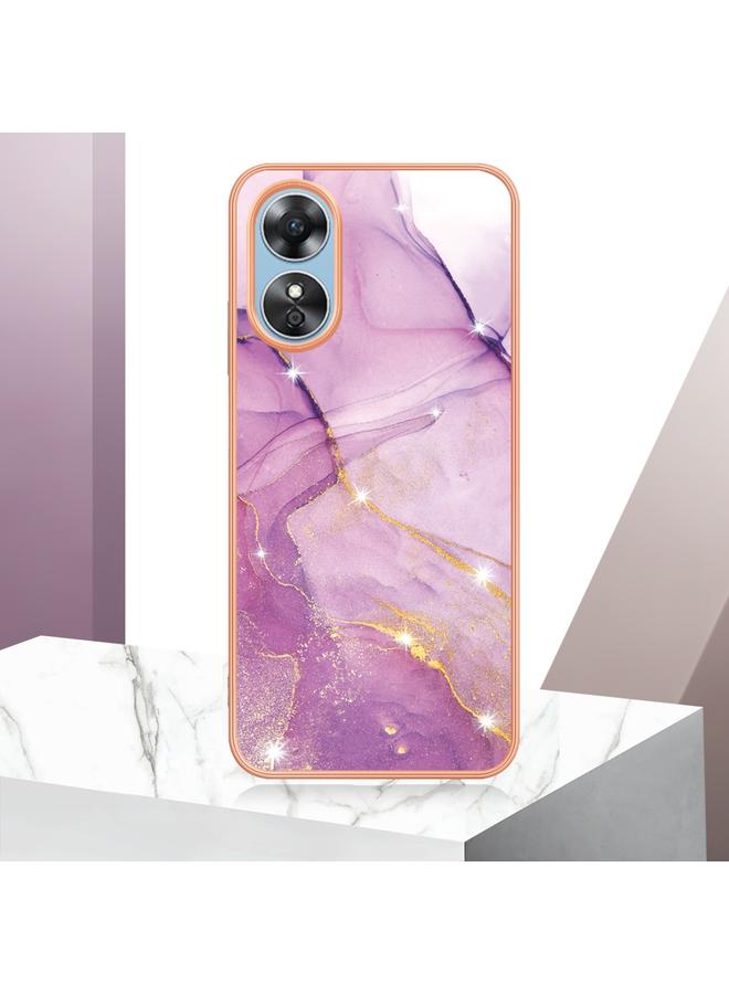 اس-توب جراب لهاتف OPPO A17، جراب IMD مزدوج الجوانب من الرخام المطلي بالكهرباء - Image 5