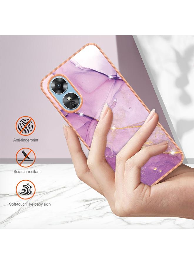 اس-توب جراب لهاتف OPPO A17، جراب IMD مزدوج الجوانب من الرخام المطلي بالكهرباء - Image 3