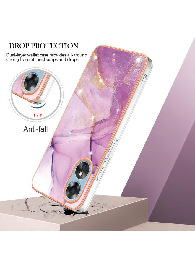 اس-توب جراب لهاتف OPPO A17، جراب IMD مزدوج الجوانب من الرخام المطلي بالكهرباء - Image 2