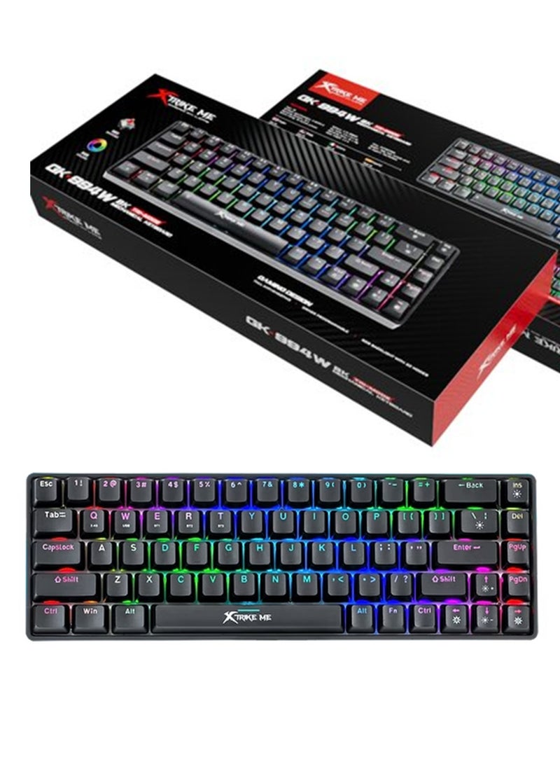 XTRIKE ME GK-994W Tri-mode Gaming Keyboard With RGB Backlight Function Black Body - Image 1