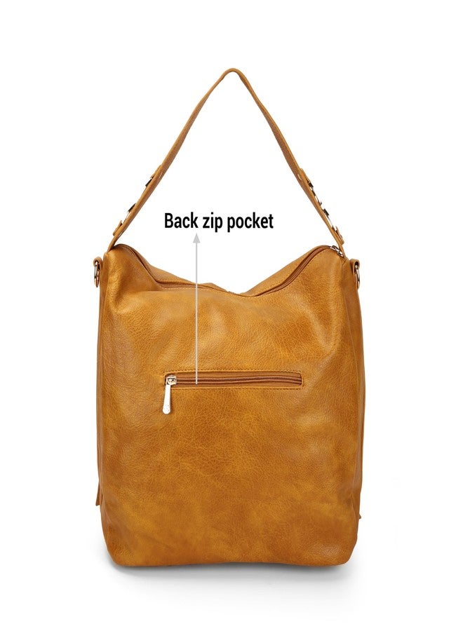 Mochi Women's Yellow Mirella HOBO Handbag(66-760) - Image 4