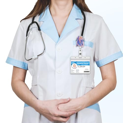ITOKEY Cardiac Badge Holder Anatomy Funny Nurse Name Tag Holder Heart Retractable Reel ID Card Clip Pediatrics Nursing Badge Clips Medical Assistant for Doctor Student Teacher Office Clinic - Image 4