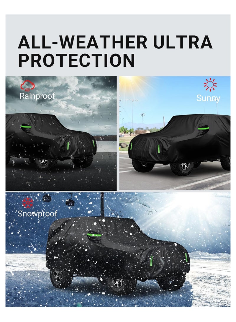كابتن تيك All Weather Waterproof Car Cover for Jeep Wrangler Outdoor UV Rain Dust Protection - Image 2