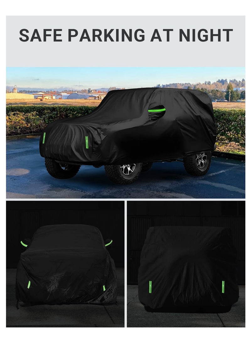 كابتن تيك All Weather Waterproof Car Cover for Jeep Wrangler Outdoor UV Rain Dust Protection - Image 4