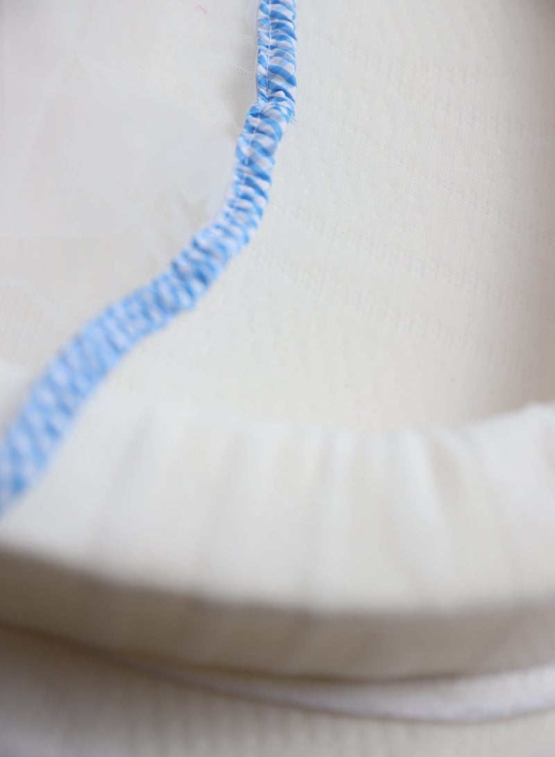 FUN MOMENT Sponge mosquito net mattress for newborns, ultra-soft and breathable, white/blue, 80 x 50 cm - Image 3