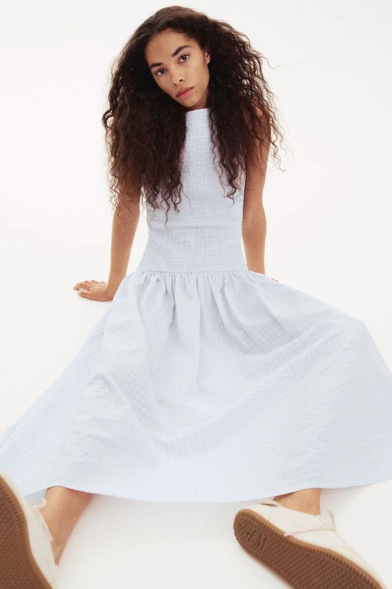 H&M Smocked seersucker dress