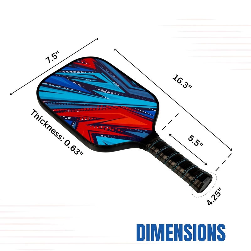 Everhype Carbon Fiber Pickleball Paddle Set, 2 Rackets, Advanced Level, Cushion Comfort Grip, Blue and Black (Pro) - Image 5