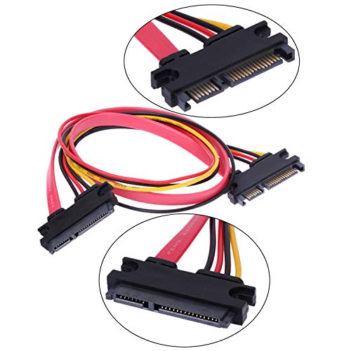RLECS 2-Pack 50cm SATA Power Cable 22Pin (7+15) Male Plug to 22 Pin Female Jack Connector SATA Serial ATA Data Power Combo Extension Cables Wire Cords - Image 3