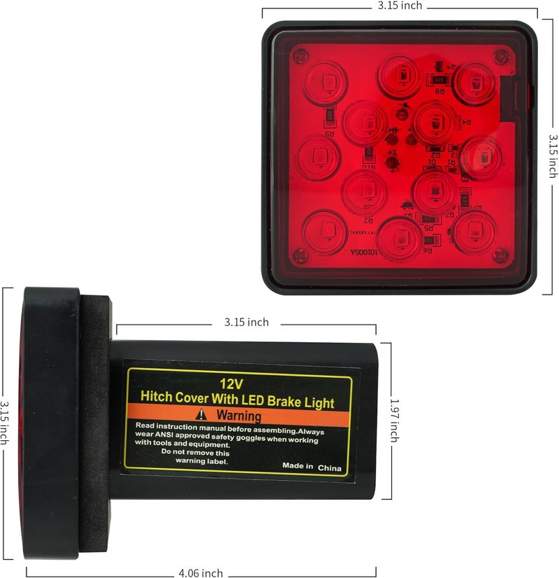 MAXXHAUL غطاء وصلة المقطورة 50021 مع 12 مصباح LED ووظائف الفرامل والأضواء الخلفية، عبوة واحدة - Image 3