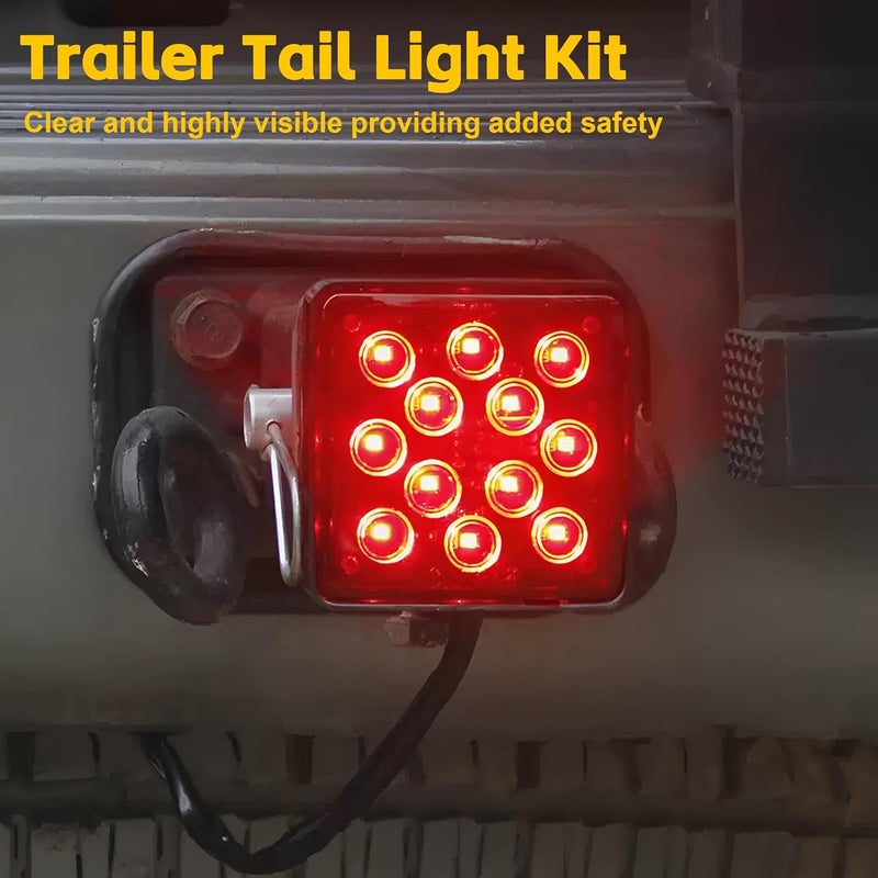 MAXXHAUL غطاء وصلة المقطورة 50021 مع 12 مصباح LED ووظائف الفرامل والأضواء الخلفية، عبوة واحدة - Image 5