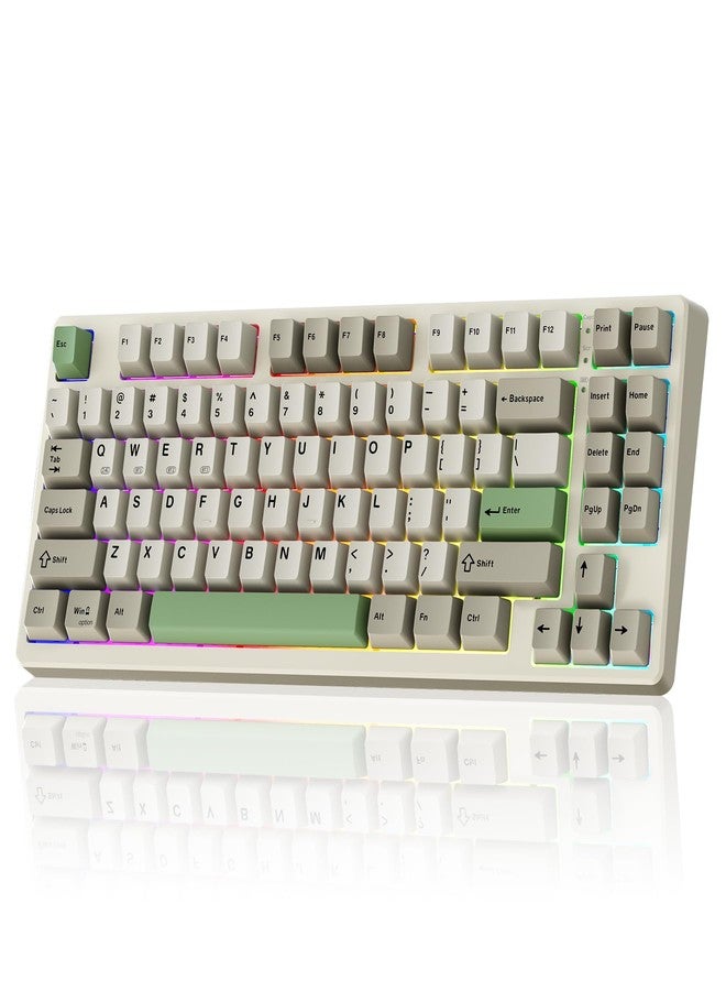Kisnt Wireless Mechanical Keyboard,Gasket Mounted with Creamy Sound,Bluetooth/2.4GHz/USB-C,Custom Hot Swappable,RGB Backlit,75% Compact Layout for Gaming/Typing/Win/Mac/PC (Industrial Gray,Linear Switch) - Image 2