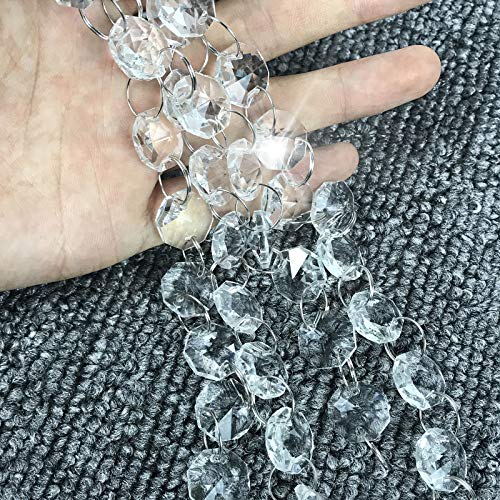 Ollain Crystal Garland 32.8Ft Glass Crystals Beaded Trim Clear Chandelier Octagon Beads Chain for Wedding Party DIY Craft Jewelry Decoration (32.8Ft/10 Strands Crystal Beads) - Image 2