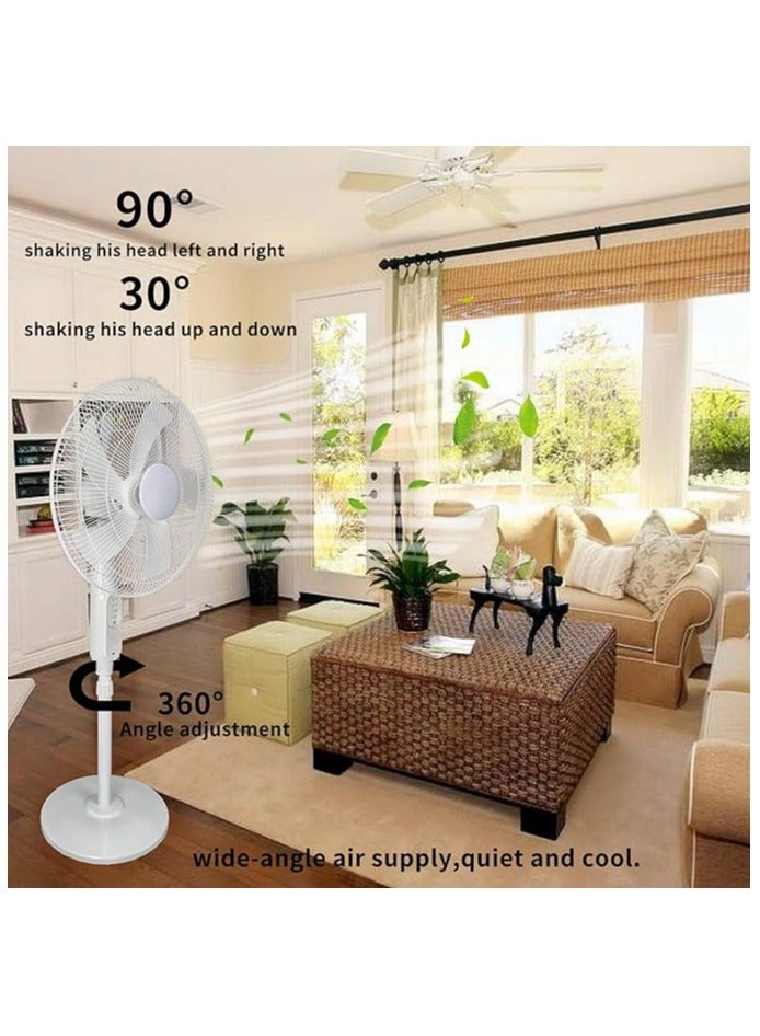 Solar Powered Stand Fan 18 inch With Remote Control, Height Adjustable,Rechargeable Mobile,Remote Control,Height adjustable Suitable for Bedroom, Study or Outdoor,white  - Image 2