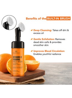 Botanic Hearth Vitamin C Foaming Face Wash With Papaya & Orange Extracts Builtin Silicone Brush Cleansing & Glowing Skin Paraben & Sulphate Free Face Cleanser For Women & Men 5.1 Fl Oz  - Image 5